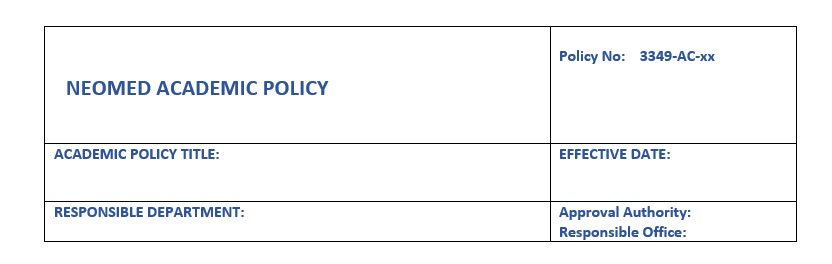 Academic policy header example