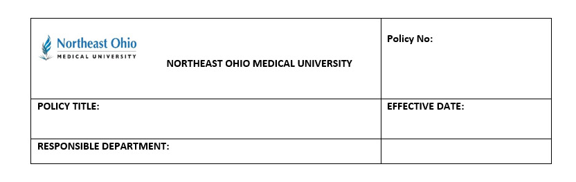 University policy header example