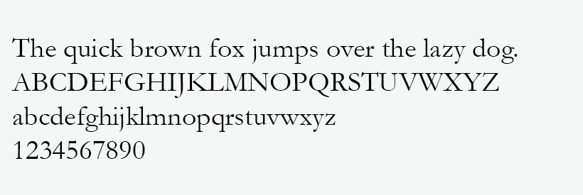 Example of Garamond typeface