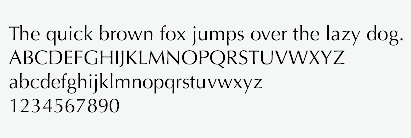 Example of Optima typeface