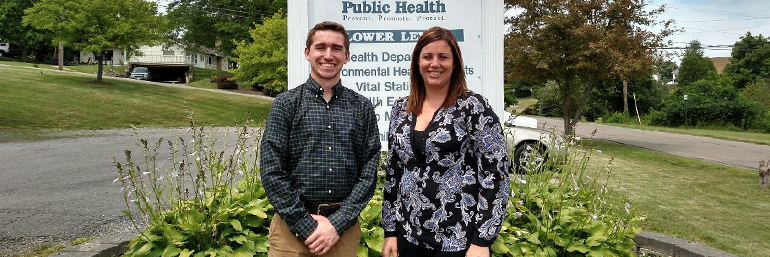 Thomas Weiner and Leann Cline, former Carroll County health commissioner