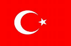 The flag of Turkey.