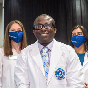 A student at NEOMED's White Coat Ceremony.